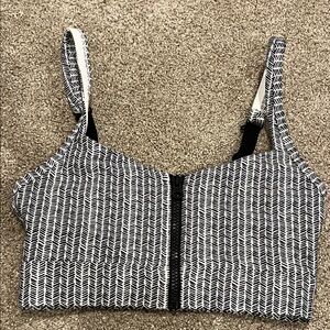 Lorna Jane Black and White Chevron Sports Bra